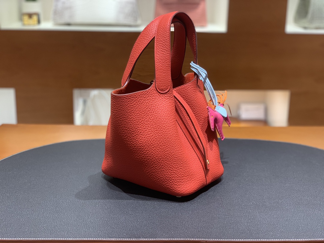 Hermès（爱马仕）Picotin 菜篮子 TC S5 番茄红 金扣 18cm