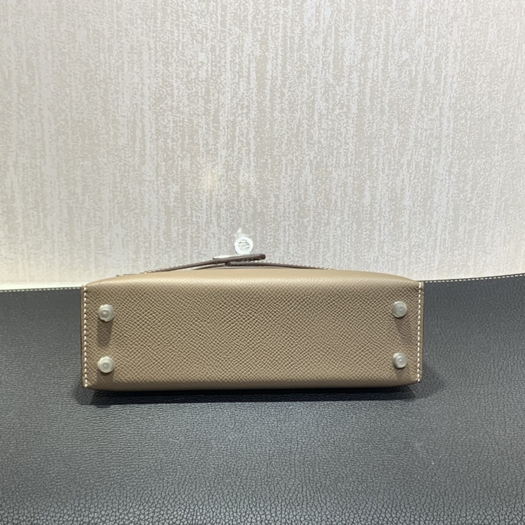 Hermès（爱马仕）mini Kelly 迷你凯莉 Epsom 大象灰 银扣 19cm
