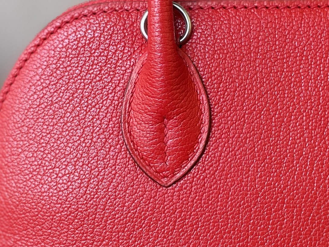 Hermès（爱马仕）Mini Bolide Chevre 山羊皮 s5 番茄红 银扣 19cm