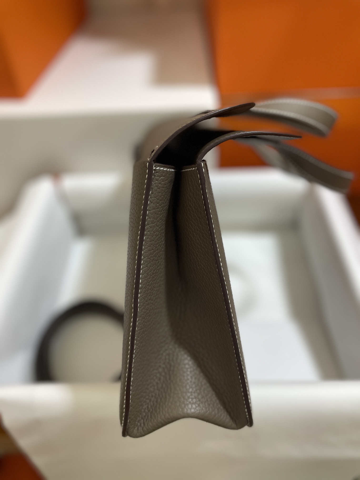 Hermès（爱马仕）Halzan TC 大象灰 银扣 31cm