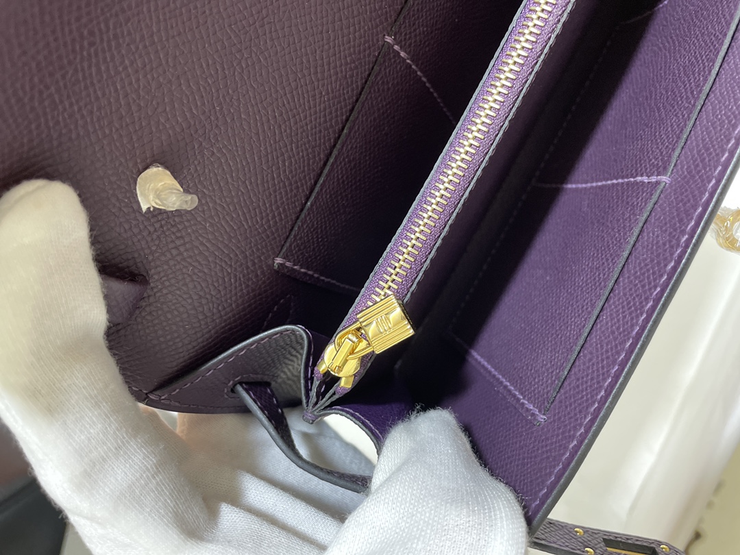 Hermès（爱马仕）kelly to go Epsom 葡萄紫 金扣 20cm