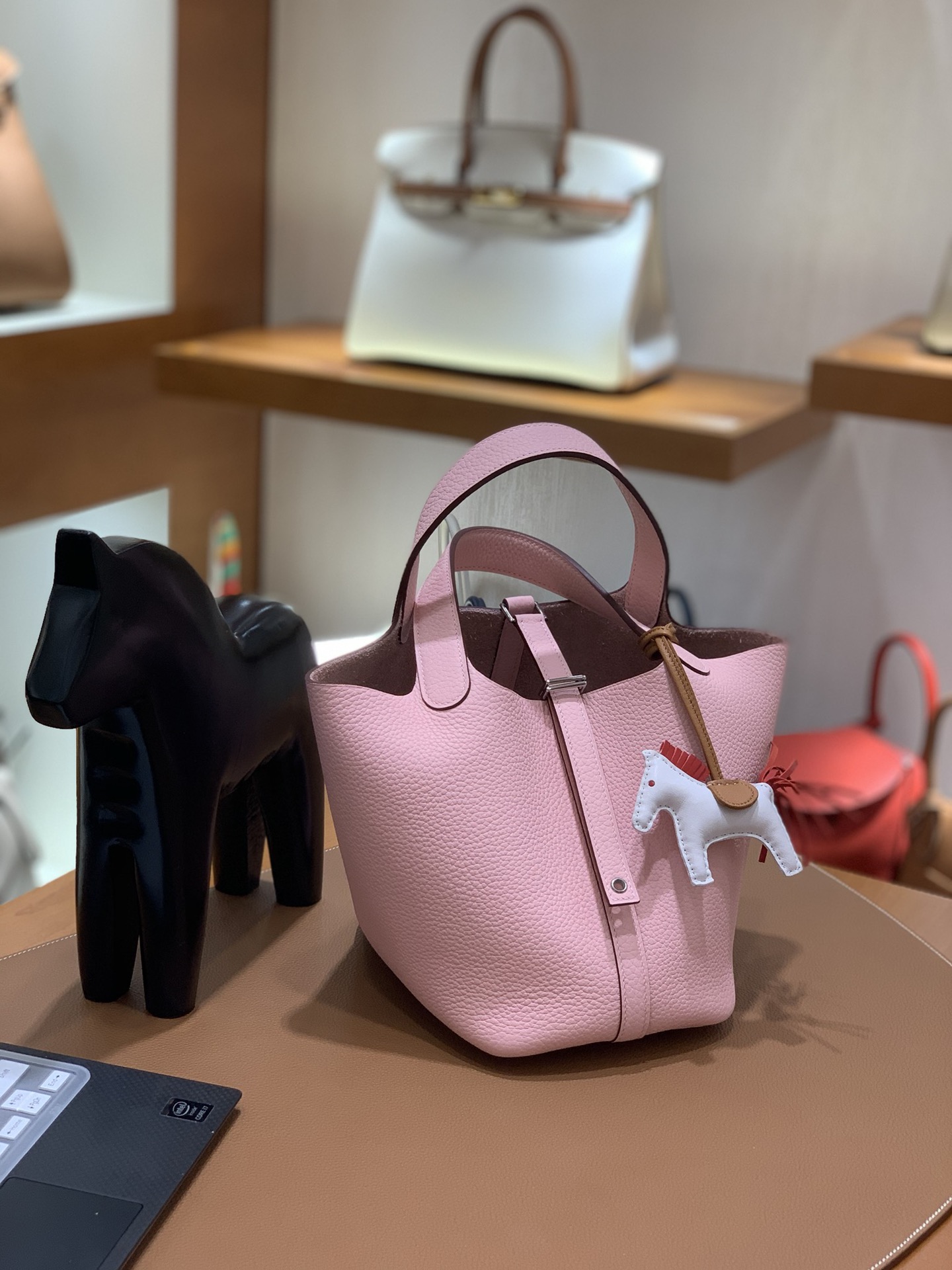 Hermès（爱马仕）Picotin 菜篮子 TC 樱花粉 银扣 18cm