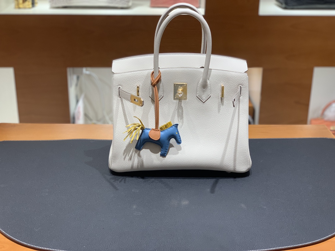 Hermès（爱马仕）Birkin 铂金包 togo 奶昔白 金扣 30cm
