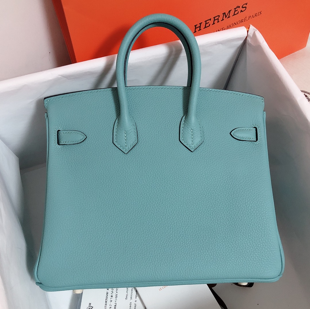 Hermès（爱马仕）Birkin 铂金包 togo 3P 马卡龙蓝 金扣 25cm