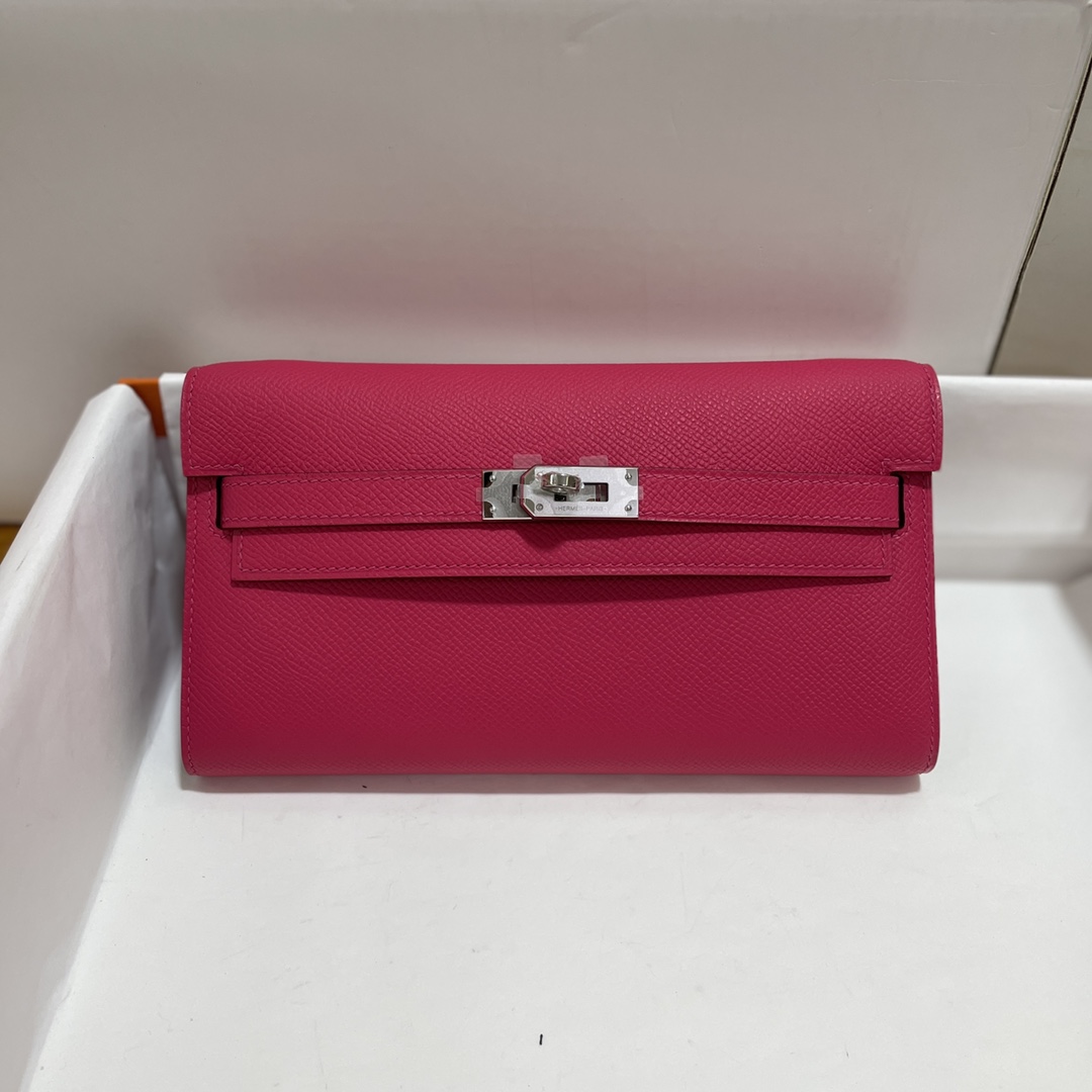 Hermès（爱马仕）kelly to go Epsom i6 极致粉 拼 0f 弗里达蓝 银扣 20cm