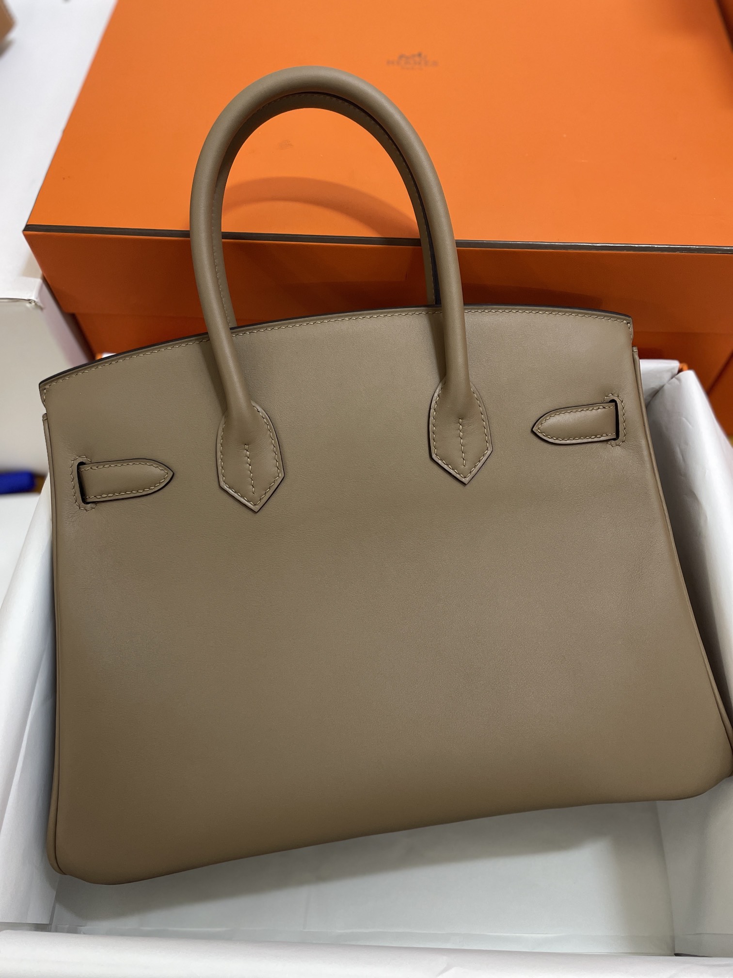 Hermès（爱马仕）Birkin 铂金包 jonthan皮 威玛犬米色 银扣 30cm
