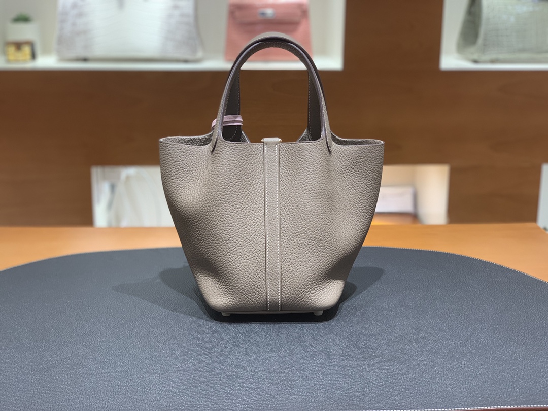 Hermès（爱马仕）Picotin 菜篮子 TC CK18 大象灰 金扣 18cm