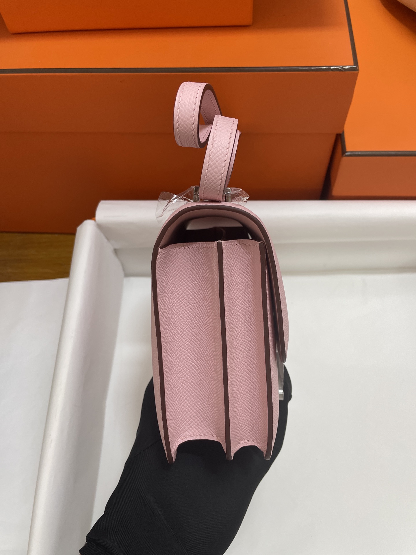 Hermès（爱马仕）Constance 康康 Epsom 樱花粉 银扣 19cm